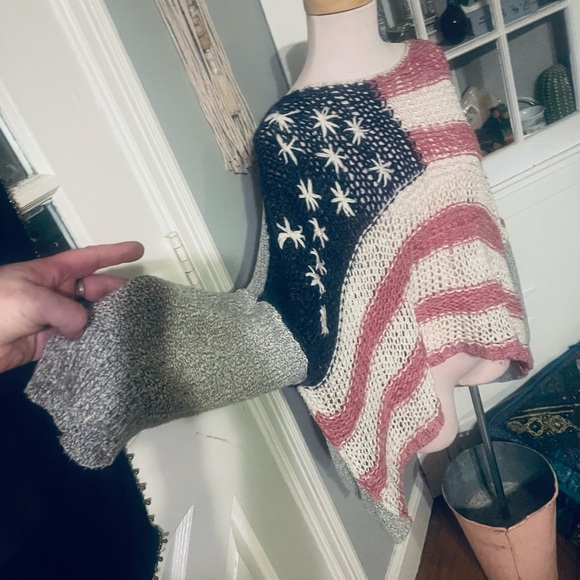 Free People Patriotic American Flag Loose Knit Sweater - Picture 5 of 9